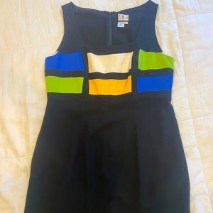 Color block knee length dress